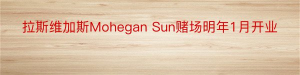 拉斯维加斯Mohegan Sun赌场明年1月开业